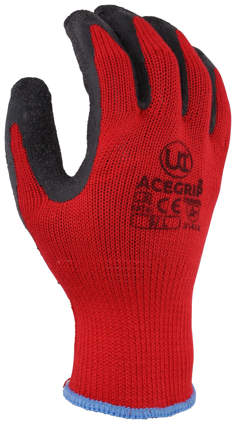 UCI G/ACEGRIP-RP/RED/11 Gloves, Seamless Knit Cuff, Polycotton, Red, XXL