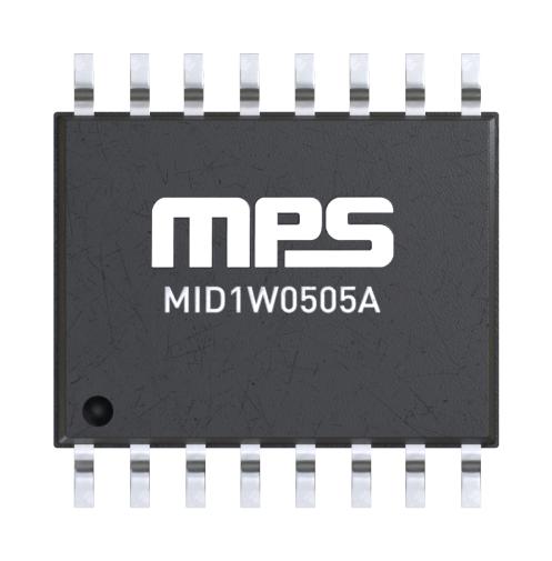 MONOLITHIC POWER SYSTEMS (MPS) MID1W0505AGY-2S-P DC-DC Switching Regulator, Isolated, Fixed, Semi Regulated, 1.5 kV, 4.5 to 5.5V In, 5V Out, WSOIC-16