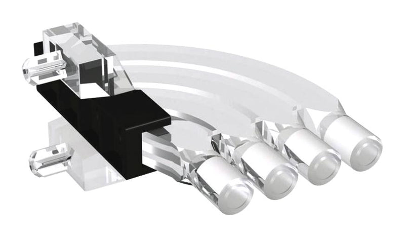 MENTOR 1276.2004 Light Pipe, Polycarbonate, 25.2 mm, 4 Pipes, Circular, PC Board, Transparent