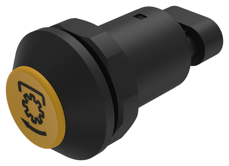 EAO 09-RS.1101.4100.M001 Industrial Pushbutton Switch, 09 Series, 30 mm, SPST-NO, Momentary, Round Raised, Yellow