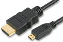PRO SIGNAL PSG90700 Audio / Video Cable Assembly, HDMI Plug, Micro HDMI D Plug, 19.7 ", 500 mm, Black