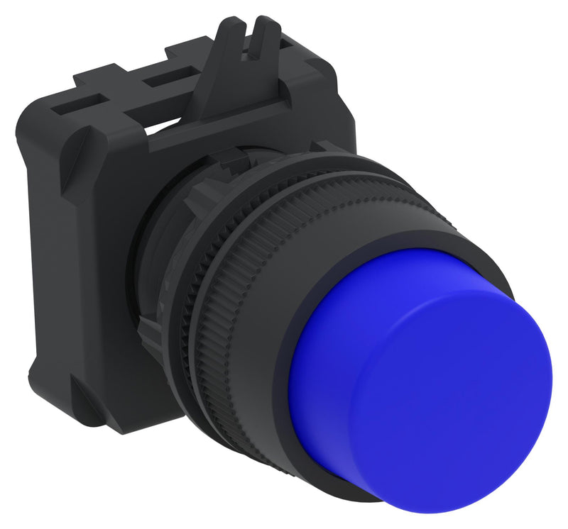 ALCOSWITCH - TE CONNECTIVITY IPE22EXBL Industrial Pushbutton Switch, IPE Series, 22.5 mm, SPST-1NC / 1NO, Momentary, Round Raised, Blue
