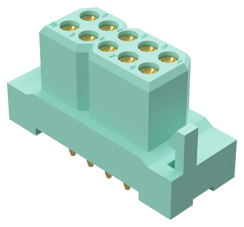 POSITRONIC DF10F30/AA RECT PWR CONN, RCPT, 10POS, 2ROW, PCB