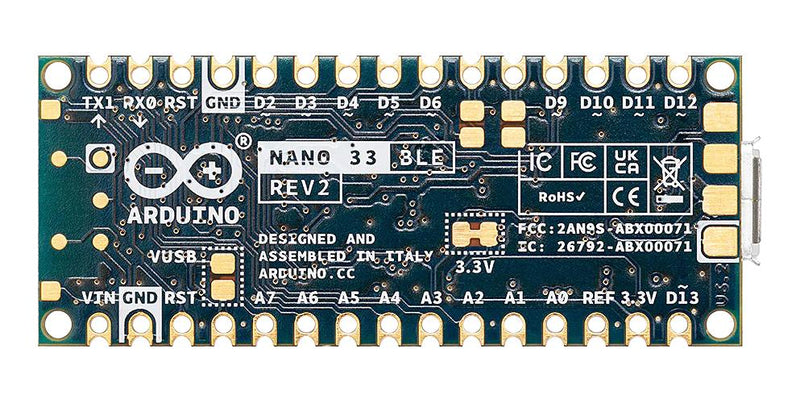 ARDUINO ABX00071 Nano 33 BLE Rev2, nRF52840, 3.3V, ARM Cortex-M4F, Development Boards GTIN UPC EAN: 7630049203501