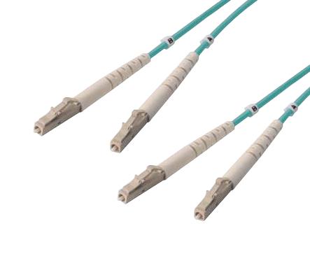L-COM FODLC-10G-01 Fibre Optic Cable, OM3 Multimode, 50&micro;m/125&micro;m, 2 Fibres, LC Duplex to LC Duplex, 1m, FODLC-10G Series