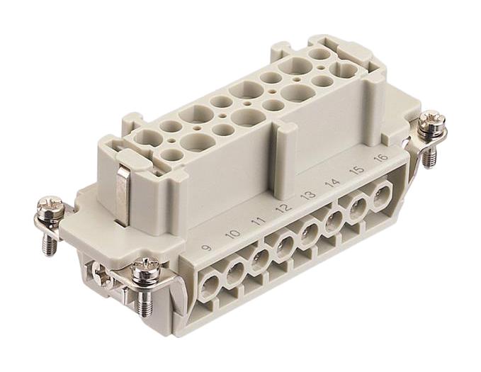 HARTING 09337162701 Heavy Duty Connector, Han E Series, Insert, 16 Contacts, 16B, Receptacle, Screw Socket