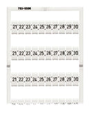 WAGO 793-5504 Terminal Block Marker, White, Black Marking, Marking Card, WAGO 5mm Width Terminal Blocks, 21 to 30