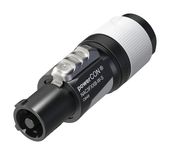NEUTRIK NAC3FXXB-W-S High Power Connector, powerCON XX Series, Plug, 127 VAC, 20 A, Cable Mount, Screw