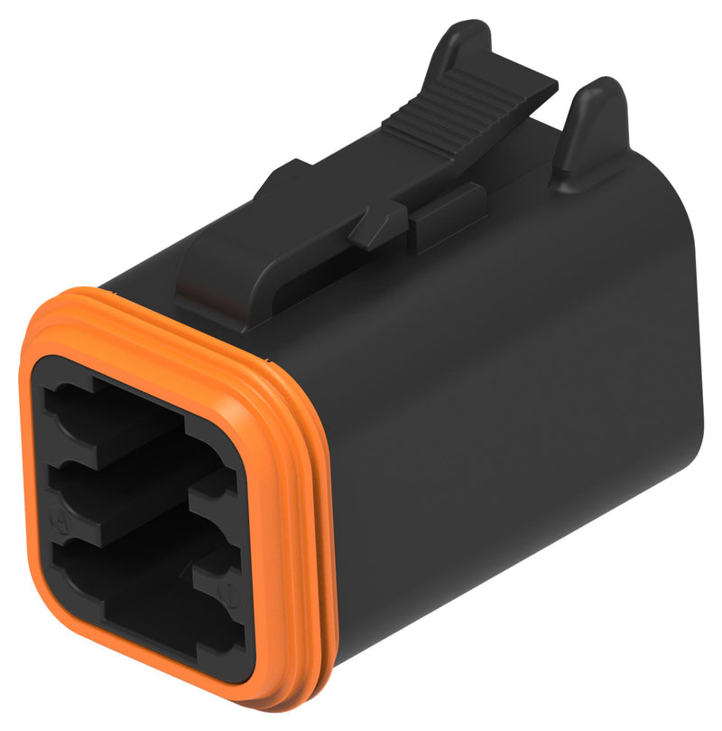 DEUTSCH - TE CONNECTIVITY DT06-6S-E004 Automotive Connector Housing, Black, DT Series, Plug, 6 Ways, AMP DT Series Size 16 Socket Contacts