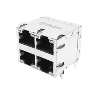 PULSE ELECTRONICS JXC0-0376NL Modular Connector, RJ45 Jack, 2 x 2 (Stacked), 8P8C, Through Hole Mount