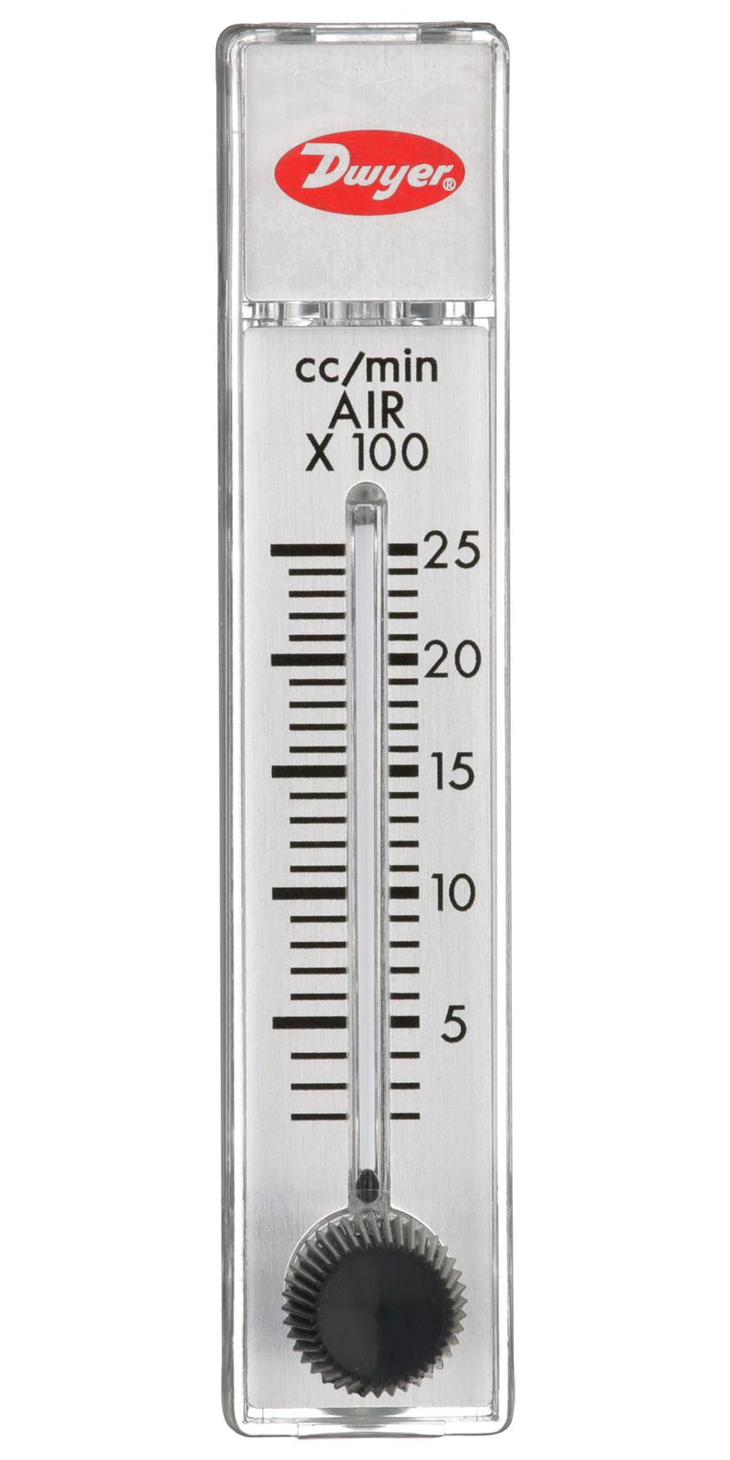 DWYER RMA-151-SSV Air Flowmeter, SS Valve, 5 to 50 cc/min, 100 psi, 4 % Accuracy, 1/8" FNPT, RATE-MASTER RMA Series