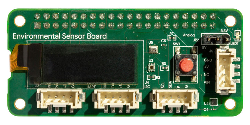 CORAL G650-04023-01 Environmental Sensor Board, HDC2010, OPT3002, BMP280, ATECC608A, Raspberry Pi and Coral Dev Board
