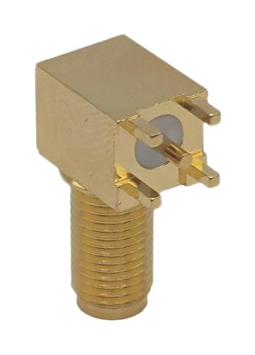 MUELLER ELECTRIC BU-1420701502 RF / Coaxial Connector, SMA Coaxial, Right Angle Bulkhead Jack, Board Edge / End Launch, 50 ohm