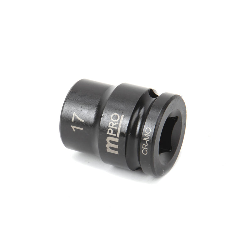 MULTICOMP PRO MP12-CRMO17 Socket, Hex, 17 mm x 38 mm, 1/2" Drive Size, Chromium Molybdenum Steel, DIN3121, Auto Repair