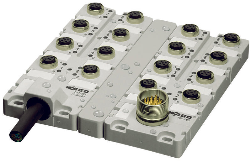 WAGO 757-483/000-005 SENSOR DISTRIBUTION BOX, M8-3P, 8PORT
