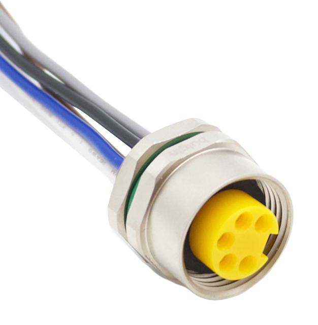 BULGIN LIMITED PXMBNI78FPF05AFLPG135001 Sensor Cable, 7/8" Receptacle, Free End, 5 Positions, 100 mm, 3.9 ", Buccaneer 7/8" Series
