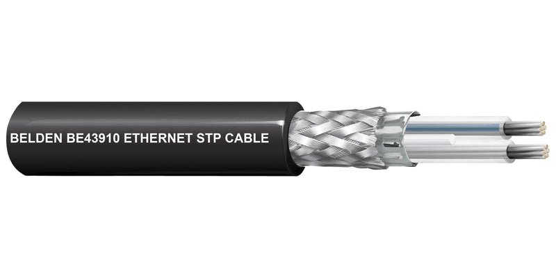BELDEN BE43910-A500 Multicore Cable, RailTuff, 1 Pair, AWM STYLE 22303, Screened, 2 Core, 24 AWG, 1640 ft, 500 m