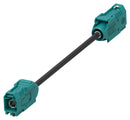 TE CONNECTIVITY 2081384-4 RF / Coaxial Cable Assembly, FAKRA Jack to FAKRA Jack, RTK031L, 50 ohm, 6.6 ft, 2 m, Black