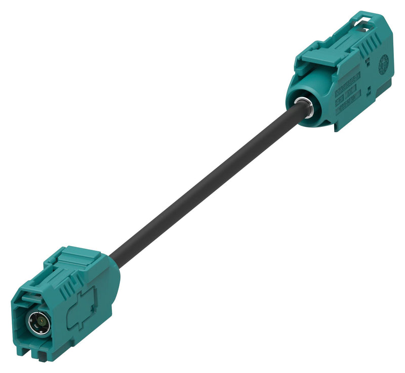 TE CONNECTIVITY 2081384-4 RF / Coaxial Cable Assembly, FAKRA Jack to FAKRA Jack, RTK031L, 50 ohm, 6.6 ft, 2 m, Black