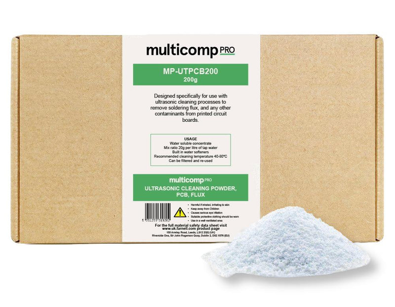 MULTICOMP PRO MP-UTPCB200 Cleaning Powder Concentrate, Ultrasonic, Flux Remover/PCB, 200 g