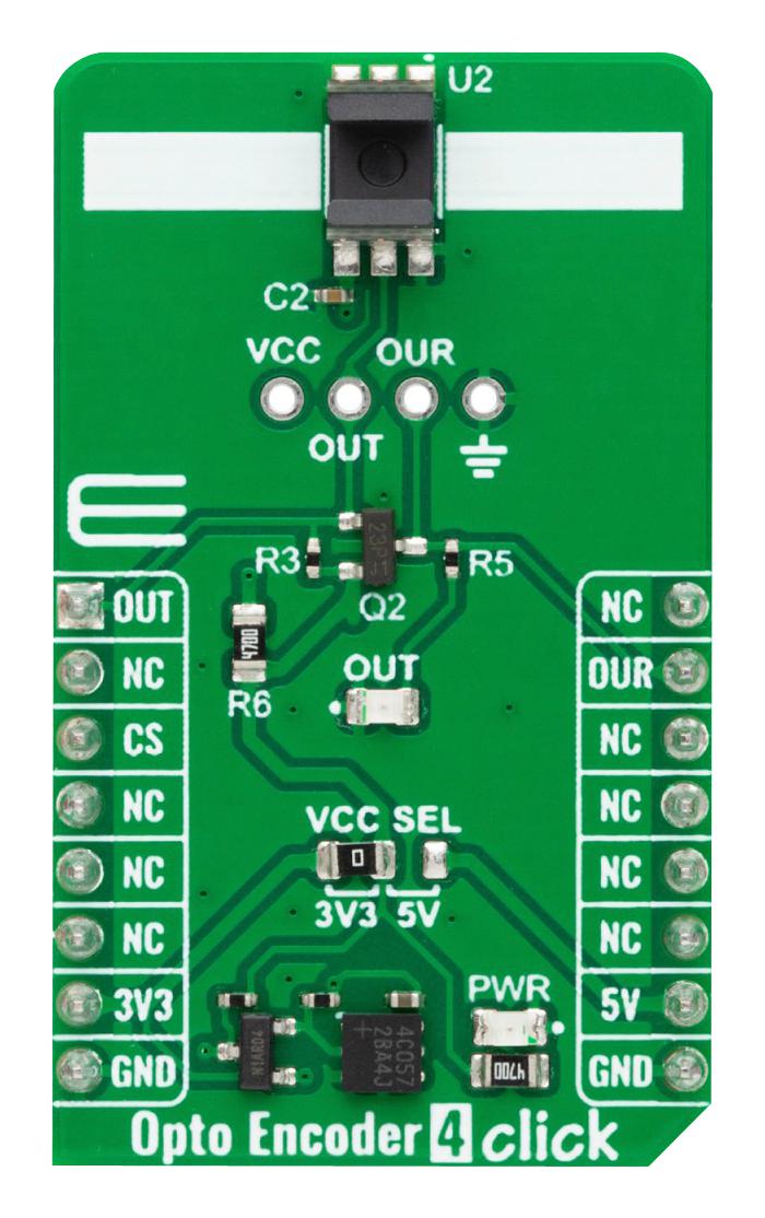 MIKROELEKTRONIKA MIKROE-5979 Add-On Board, Opto Encoder 4 Click, MikroE mikroBUS Compatible Development Boards