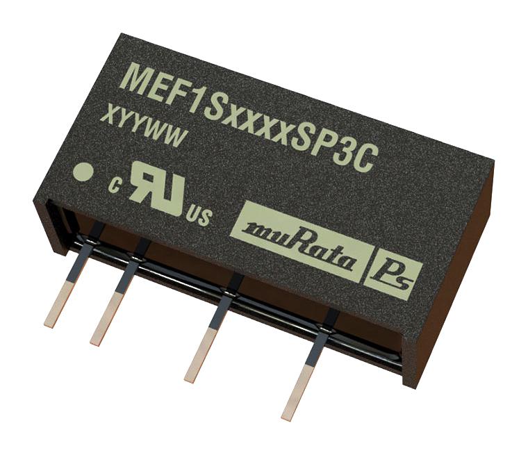MURATA POWER SOLUTIONS MEF1S0303SP3C Isolated Through Hole DC/DC Converter, 3.5kV Isolation, SIP, 1:1, 1 W, 1 Output, 3.3 V