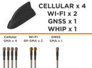 TE CONNECTIVITY L001044-03 RF Antenna, 6 to 7.125GHz, 5G/4G/LTE/CBRS/GNSS/WiFi/Bluetooth/VHF/UHF, 8.2dBi, 10W, RP SMA/SMA