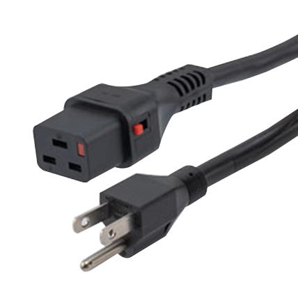L-COM C19LN515P-15-6F POWER CORD, NEMA 5-15P-IEC C19, 6 , 15A