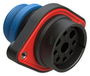 AMPHENOL SINE/TUCHEL AHDP02-24-09SR-STA 9 POSITION PANEL MOUNT RECEPTACLE, SOCKET, SHELL SIZE 24, REDUCED DIAMETER SEAL (BLUE), SMALL THREAD ADAPTER 86AK2718