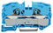 WAGO 2016-1204 DIN Rail Mount Terminal Block, Blue, 2 Ways, 20 AWG, 4 AWG, 16 mm&sup2;, Clamp, 76 A