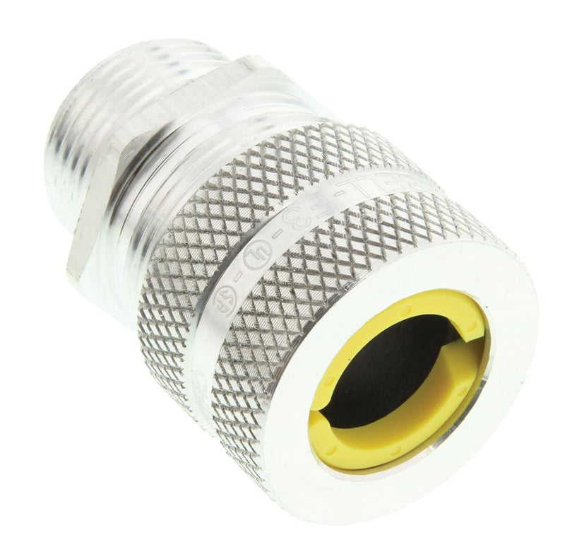 HUBBELL WIRING DEVICES SHC1037 CORD CONNECTOR, STRAIGHT MALE, ALUMINUM, 19.05MM