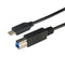L-COM CAU31CB-2M USB Cable, Type B Plug to Type C Plug, 2 m, 6.6 ft, USB 3.0, Black