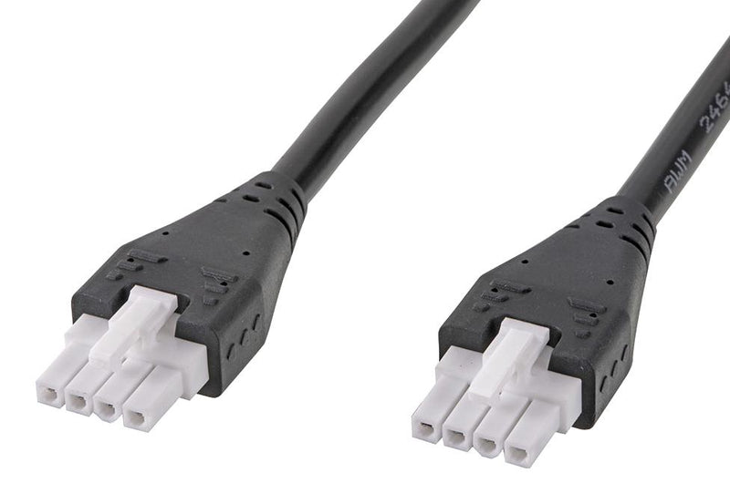 MOLEX 215330-0420 Cable Assembly, Mini-Fit Jr. Receptacle to Mini-Fit Jr. Receptacle, 4 Ways, 4.2 mm, 1 Row, 2 m