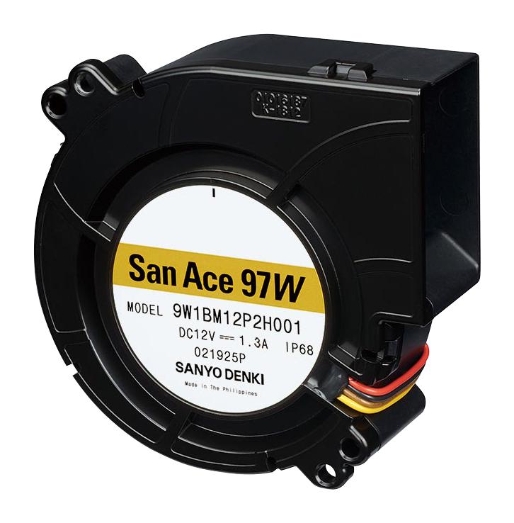 SANYO DENKI 9W1BM24P2H001 Fan Blower, 24 VDC, DC, 97 mm, 33 mm, 38.5 CFM