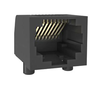 AMPHENOL COMMUNICATIONS SOLUTIONS RJE031880416 Modular Connector, Modular Jack, 1 x 1 (Port), 8P8C, Cat5, Through Hole Mount