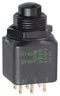 APEM 13445-4X778 Pushbutton Switch, 4mm Plunger, 13000 Series, 12 mm, DPDT, On-(On), Round Plunger