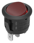 WURTH ELEKTRONIK 471NS03268540 Rocker Switch, On-Off, SPST-NO, Illuminated, Panel, Snap-In, Transparent Red, WS-RSTV Series