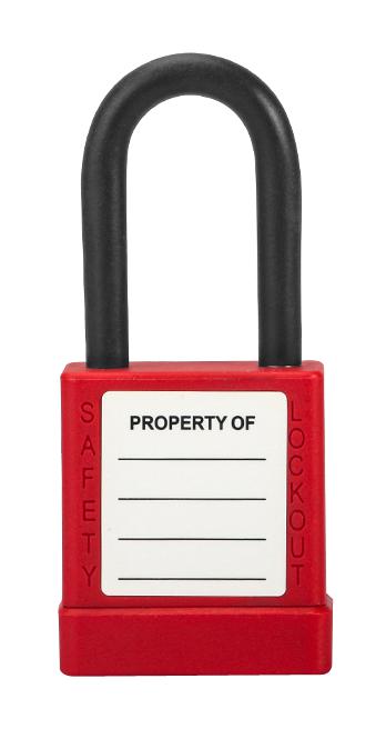 MULTICOMP PRO MP014037 Safety Padlock, 5mm Dia, Rubber Coated Aluminium Lock, -30 &deg;C to 120&deg;C