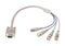 L-COM CTL4CAD-6 Audio / Video Cable Assembly, D Subminiature Plug, 9 Way, BNC Plug, x 4, 6 ft, 1.82 m, Grey