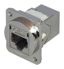 TUK SGACK2SDSPM SHIELDED CAT6A THROUGH COUPLER, 8P8C F-F
