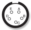 AMPHENOL SOCAPEX D38999/20FB5PA-LC Circular Connector, MIL-DTL-38999 Series III, D38999/20 Series, Wall Mount Receptacle, 5 Contacts