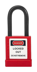 MULTICOMP PRO MP014036 Safety Padlock, Rubber Coated Aluminium, 6.4mm Dia Shackle, -30 &deg;C to 120 &deg;C