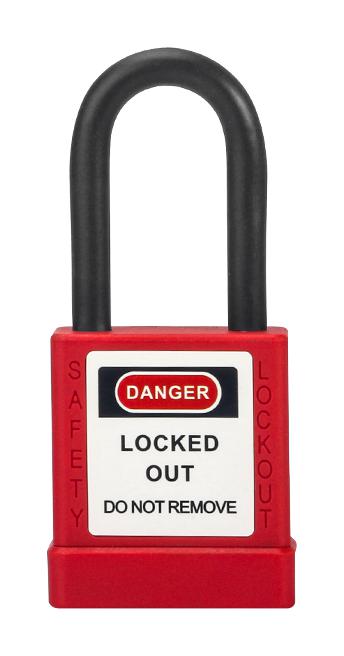 MULTICOMP PRO MP014036 Safety Padlock, Rubber Coated Aluminium, 6.4mm Dia Shackle, -30 &deg;C to 120 &deg;C