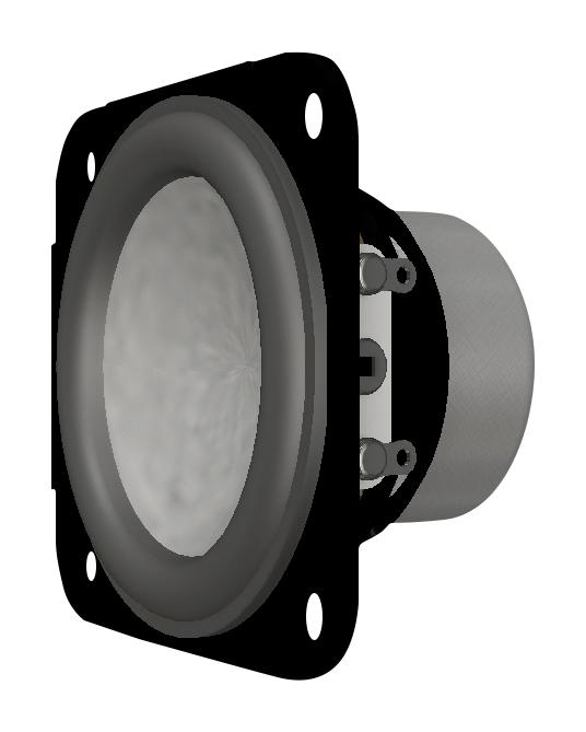 PUI AUDIO AS04504PS-X-R Speaker, 90 Hz to 20 kHz, 4 ohm, 20 W, 86 dB, Square, Panel Mount