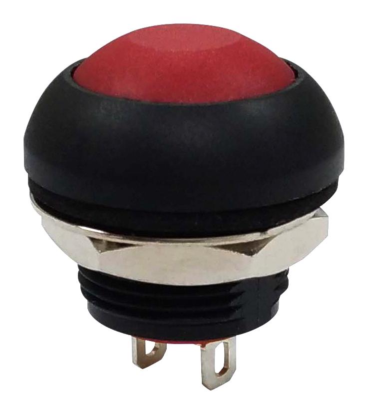 MULTICOMP PRO MP-PB11-1CSR-10 Vandal Resistant Switch, 0.535 ", SPST-NO-DM, Off-(On), Round Domed, Red