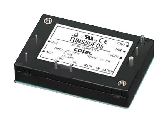 COSEL TUNS50F12 AC/DC PCB Mount Power Supply (PSU), ITE, 1 Output, 50.4 W, 12 V, 4.2 A