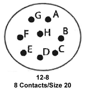 ITT CANNON KPT01J12-8S Circular Connector, KPT Series, MIL-DTL-26482 Series I, Cable Mount Receptacle, 8 Contacts