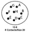ITT CANNON KPT06J12-8P Circular Connector, KPT Series, MIL-DTL-26482 Series I, Straight Plug, 8 Contacts, Solder Pin