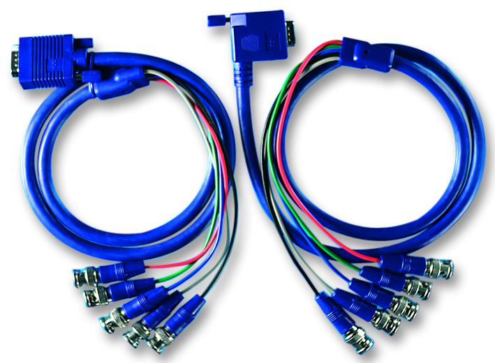 VDC 104500015 Audio / Video Cable Assembly, D Subminiature H/D Plug, VGA, 15 Way, BNC Socket, x 5, 5.91 ", 150 mm
