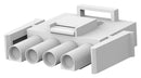 TE CONNECTIVITY 770019-1 Connector Housing, White, Universal MATE-N-LOK II Series, Plug, 4 Ways, 6.35 mm